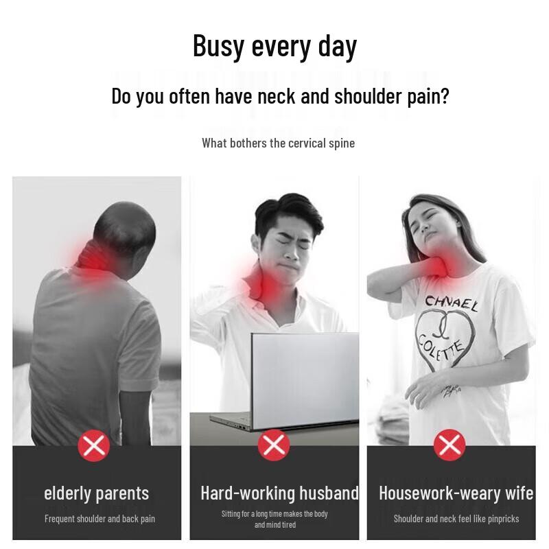 AUX Heated Neck and Back Massage Pillow