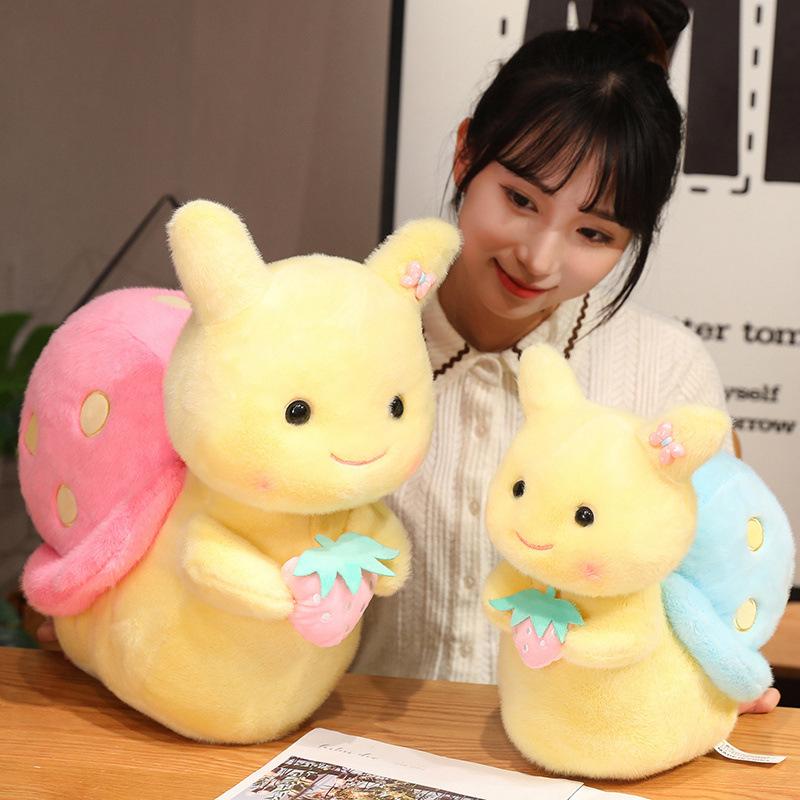 Cute Strawberry Snail Doll Plush Toy Little Snail Doll Children Soothe Rag Doll Girl Birthday Gift
