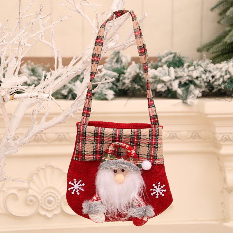 

1pc Christmas Candy Bag Cartoon Santa Claus Snowman Elk Gift Bags Non-Woven Xmas Tote Bag Party New Year Christmas Gifts Bag