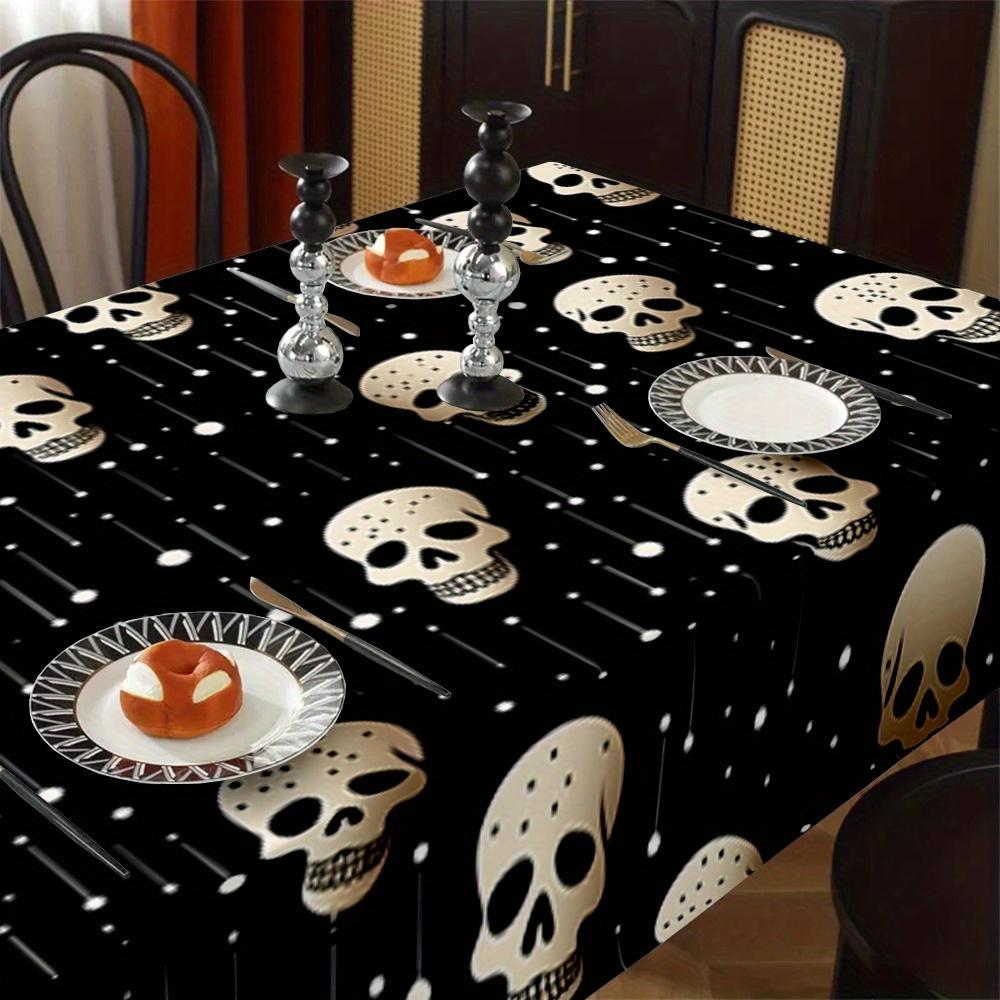 Day of The Dead Rectangle Table Cloth for Table Decor Kitchen Dining Waterproof Reusable Tablecloth for Tables Holiday Party