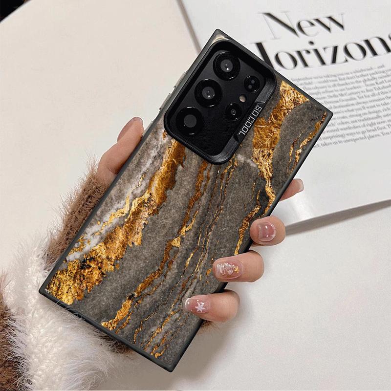 Gold Granite Marble Pattern Shockproof Phone Case for Samsung Galaxy S26 Edge S25 Ultra S24 FE S23 Plus S21 Cover Anti Fall Fund