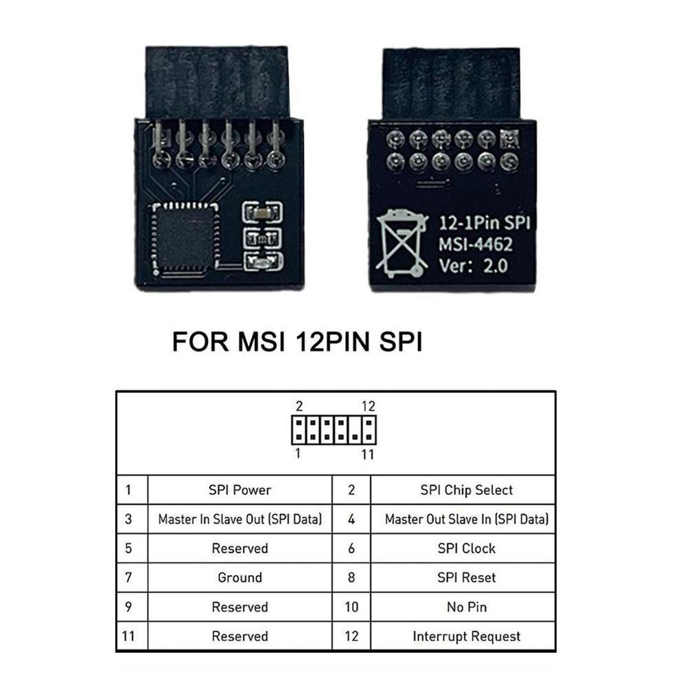 TPM 2.0 Encryption Security Module Remote Card 12 to 20 Pin for Windows 11 Upgrade Multi- Motherboard Support Secure Data
