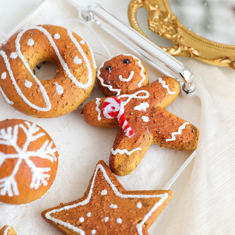 1pc Foam Ball Snowflake Gingerbread Man Christmas Tree Ornaments Set DIY Xmas Decorations Hanging Pendants for Home Party Gifts