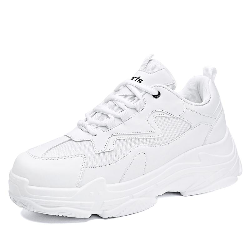 Fashion Sneakers Casual and trendy men's shoes comfortable design Outdoor street walking Youth thick soled sports shoes Black and white