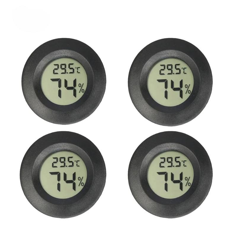 1/6PCS Mini Hygrometer Thermometer Fahrenheit or Celsius Meter Digital LCD Monitor Indoor Room Round Humidity Temperature Gauge 2