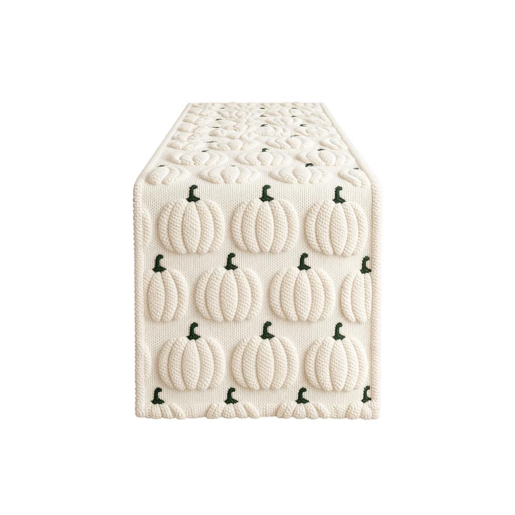 Halloween Pumpkin Embroidered Table Runner for Dining Table Decoration, 183 33 cm