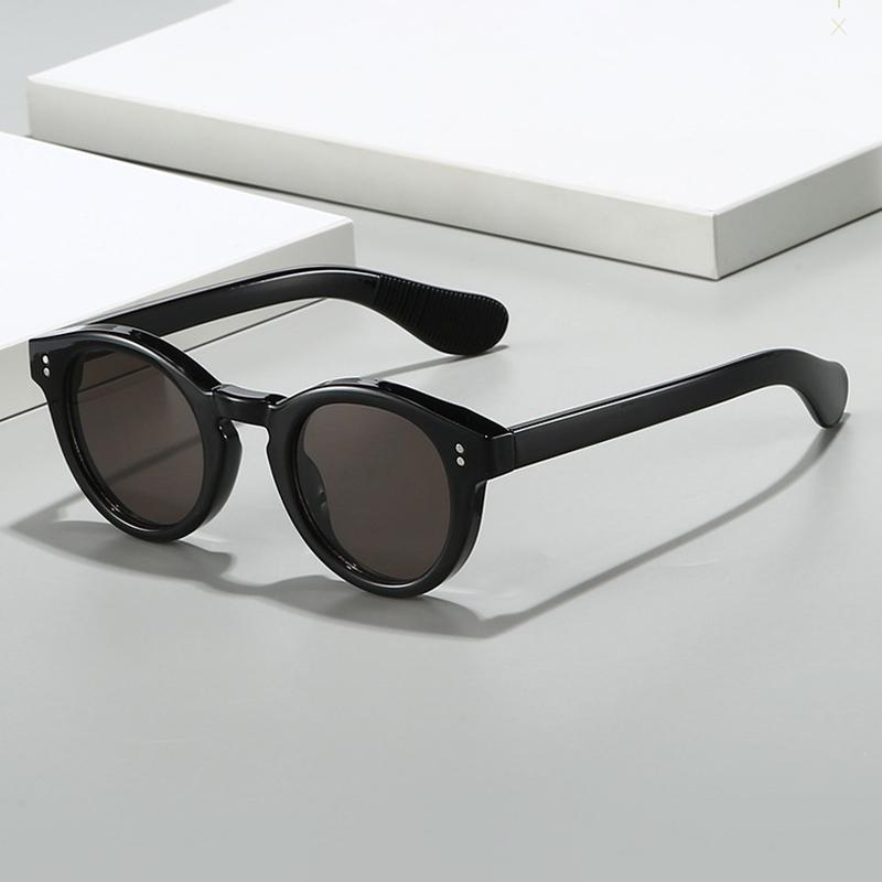 Comfortable Durable High Quality Timeless Retro Edgy Punk Trendy Riveted Round Shaped Female For Both Male Sun Glasses