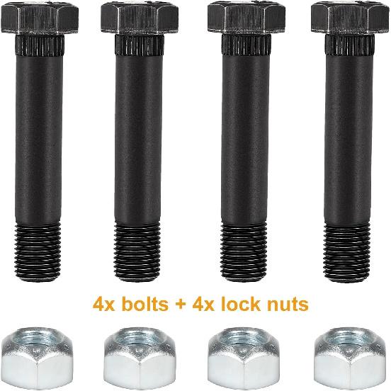 4 Pack 9/16"-18 X 3" Long Trailer Leaf Spring Shackle Bolts W/Lock Nuts, Fit For 1-3/4” Wide Leaf Spring & Double Eye Leaf Springs, For 2,000Lb And