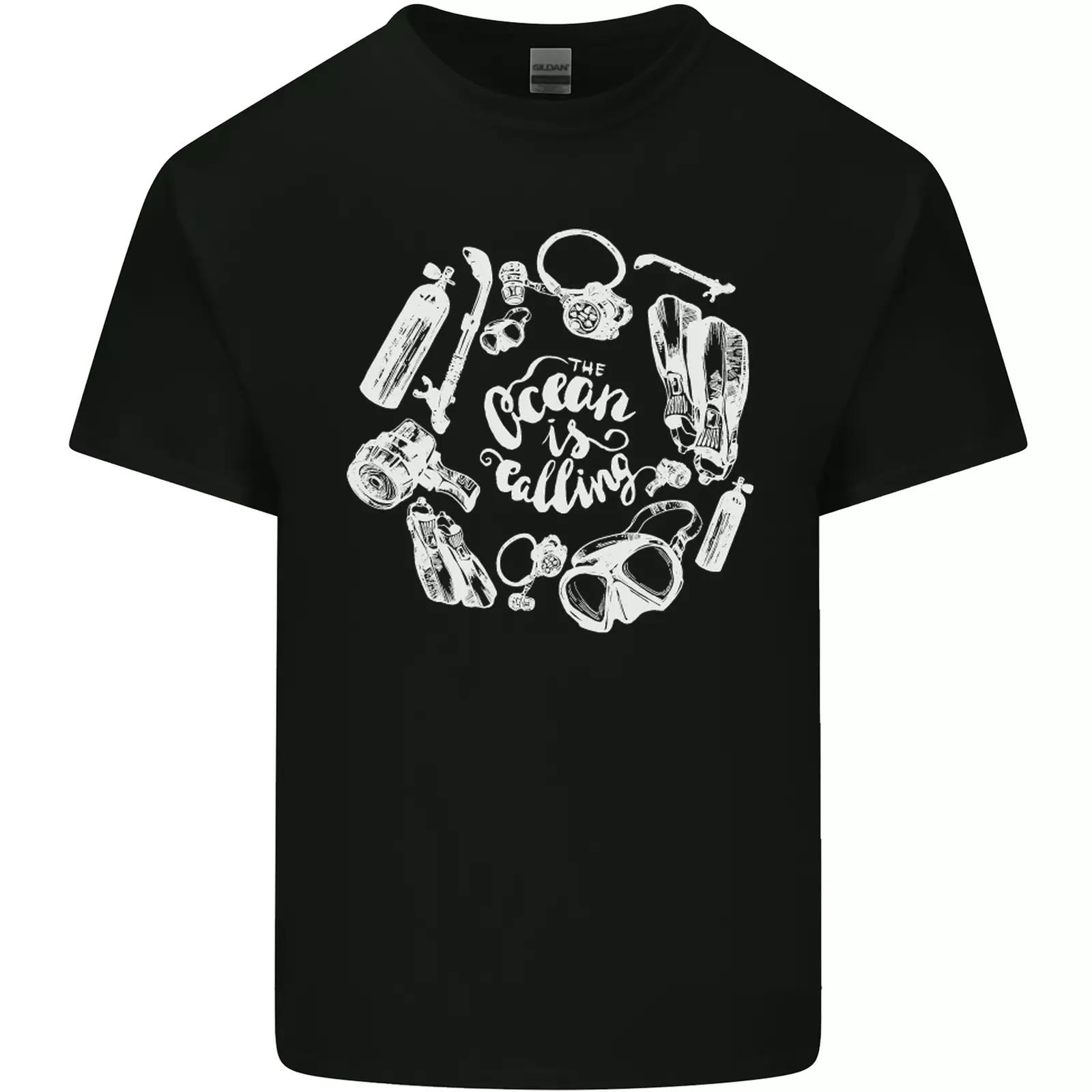 The Ocean Is Calling Scuba Diving Diver Kids T-Shirt Childrens M