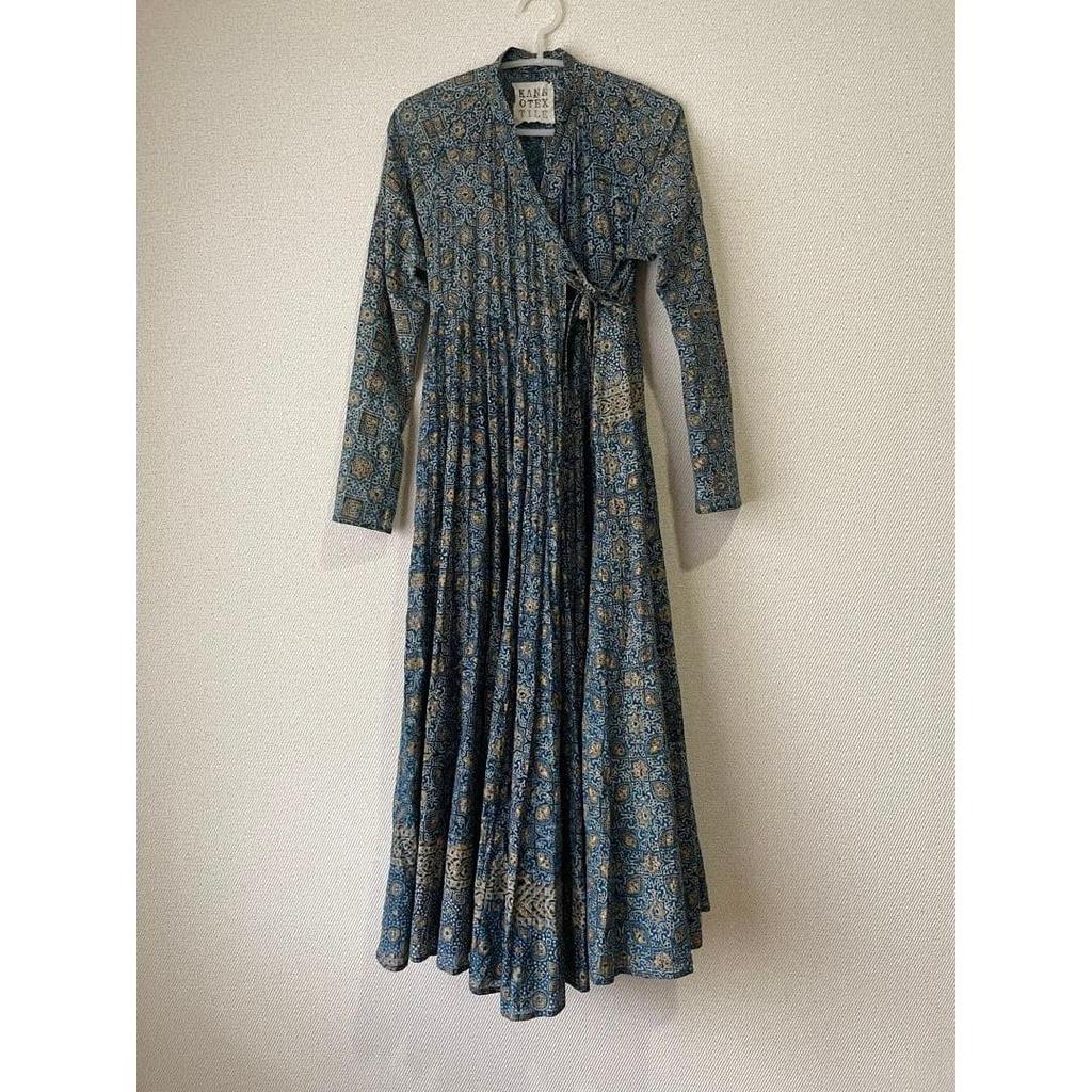 Used Kanno Textile Cache-coeur Dress Ajrakh India Indigo Dye