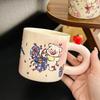 Girls High Value Apple Bear Ceramic Mug With Lid Internet Celebrity Creative Straw Cup Household Water Cup Souvenir