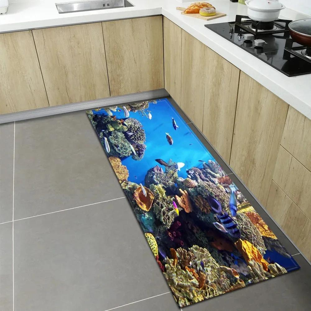 Underwater World Pattern Home Kitchen Floor Mat Door Decoration Floor Mat