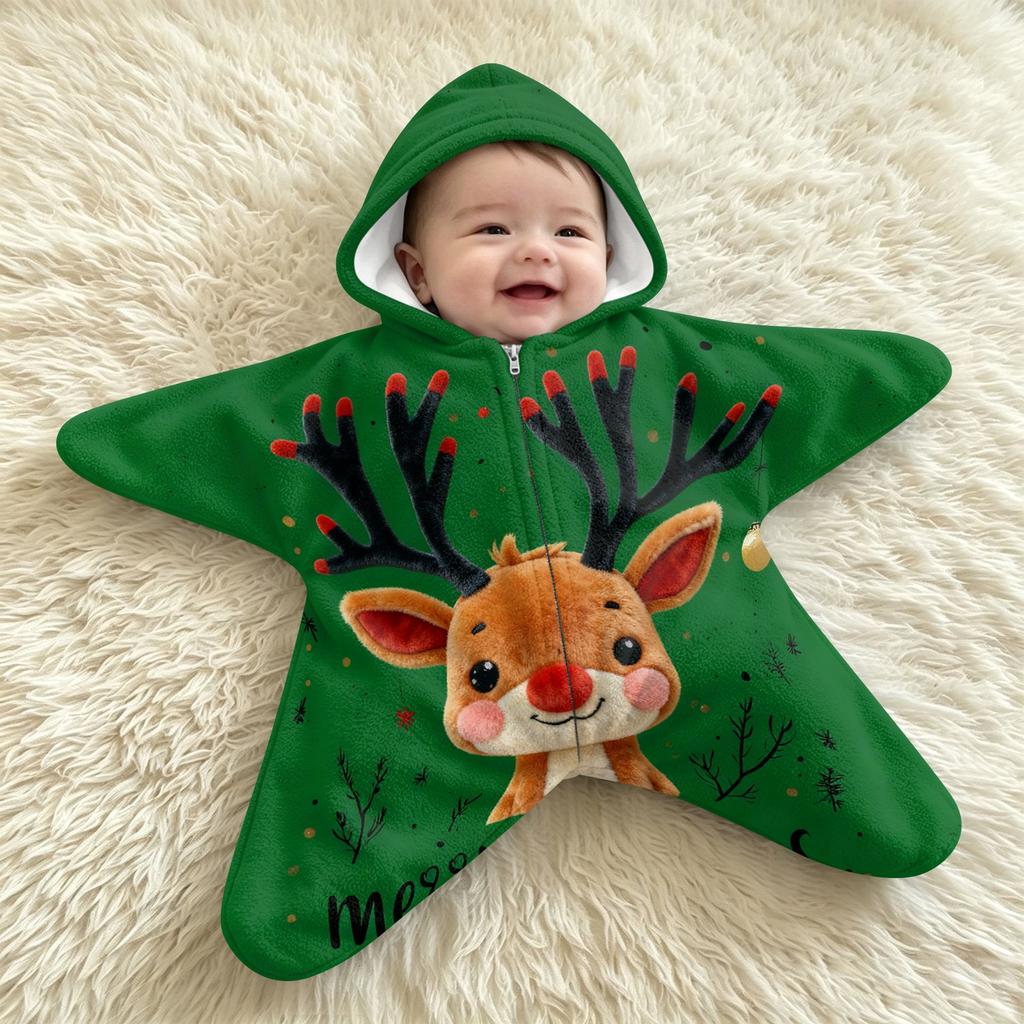 Baby Swaddle Blanket with - Flannel -Startle Wrap for Newborns, Christmas Print Sleep Sack for Boys Girls, Portable Outdoor Swaddle