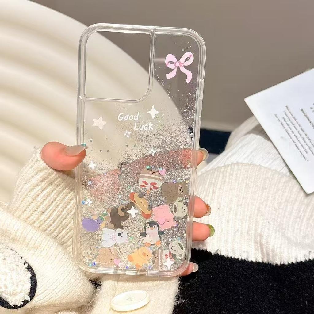 Applicable to Apple 17promax animal quicksand case mobile phone case iPhone16ins wind protective case 15 anti-fingerprint