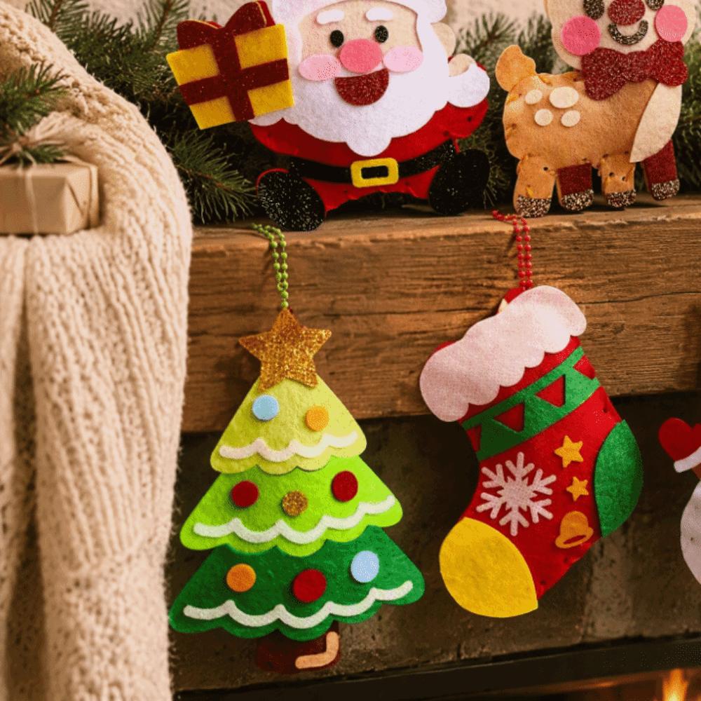 Santa Claus Xmas Non-Woven Charms Christmas Stocking Christmas Toy DIY Christmas Pendant Party