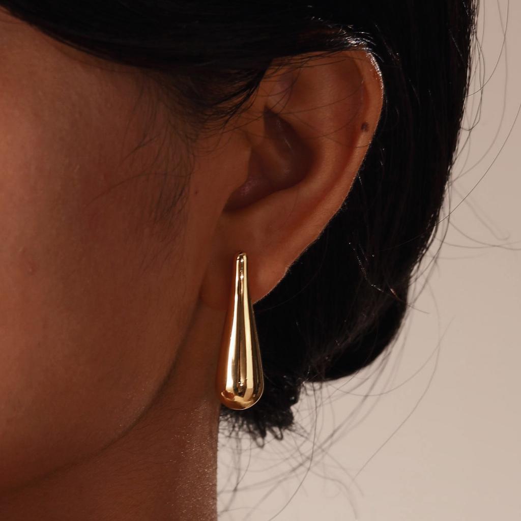 2026 Persönlicher Glänzender Tropfen-Ohrring, Kurzer/Langer Anhänger Wassertropfen Stecker-Ohrringe für Damen, Elegantes Goldfarbenes Schmuckstück Geschenk