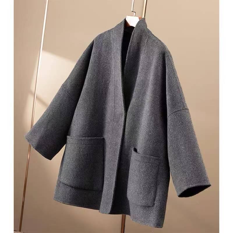 French Luxury Elegant Wool-Alpaca Silk Double-Faced