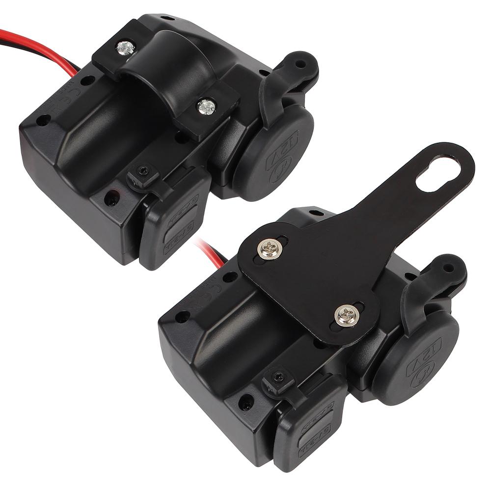 Dual USB Port Cigarette Lighter Socket for Phone Motorcycle Handlebar Charger Digital Display 5V 2.1A Adapter Power Supply