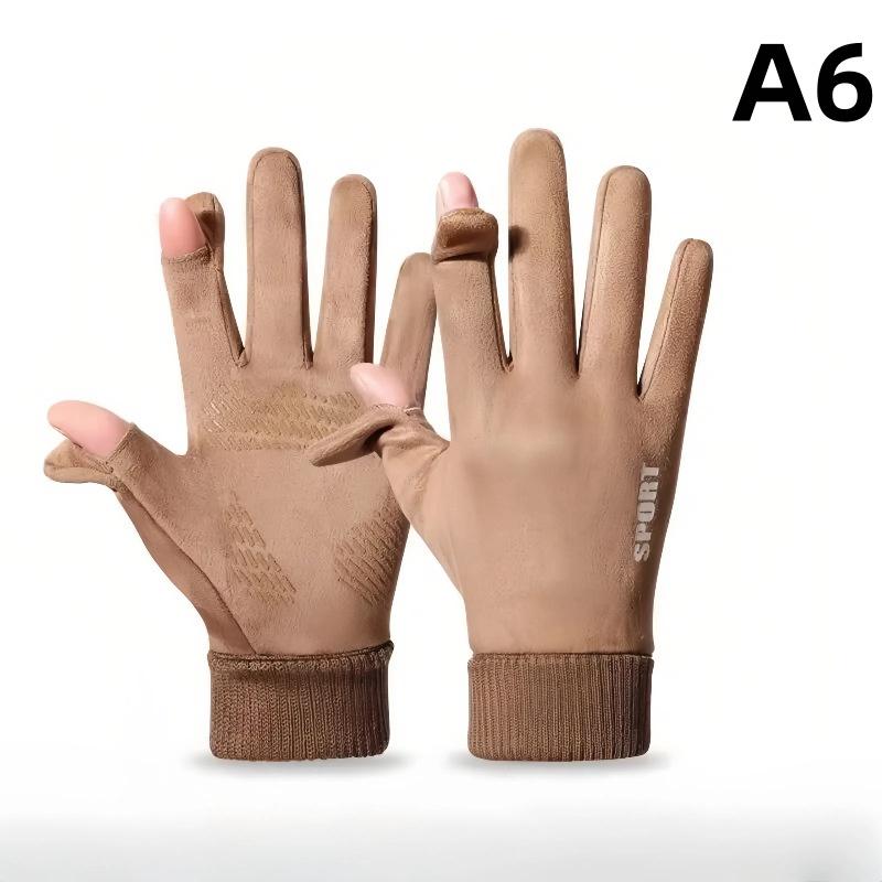 1pair Autumn Winter Outdoor Cycling Gloves Gym Fitness Sports Running Warm Touch Screen Nonslip Gloves Mountaineering Gloves