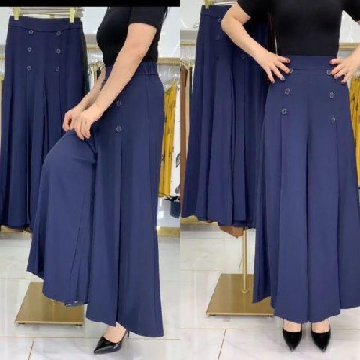 Women's High-Waist Wide-Leg Drape Pants - Summer 2025 Cropped Skirt-Style, Loose Fit, Slimming, Casual for Moms