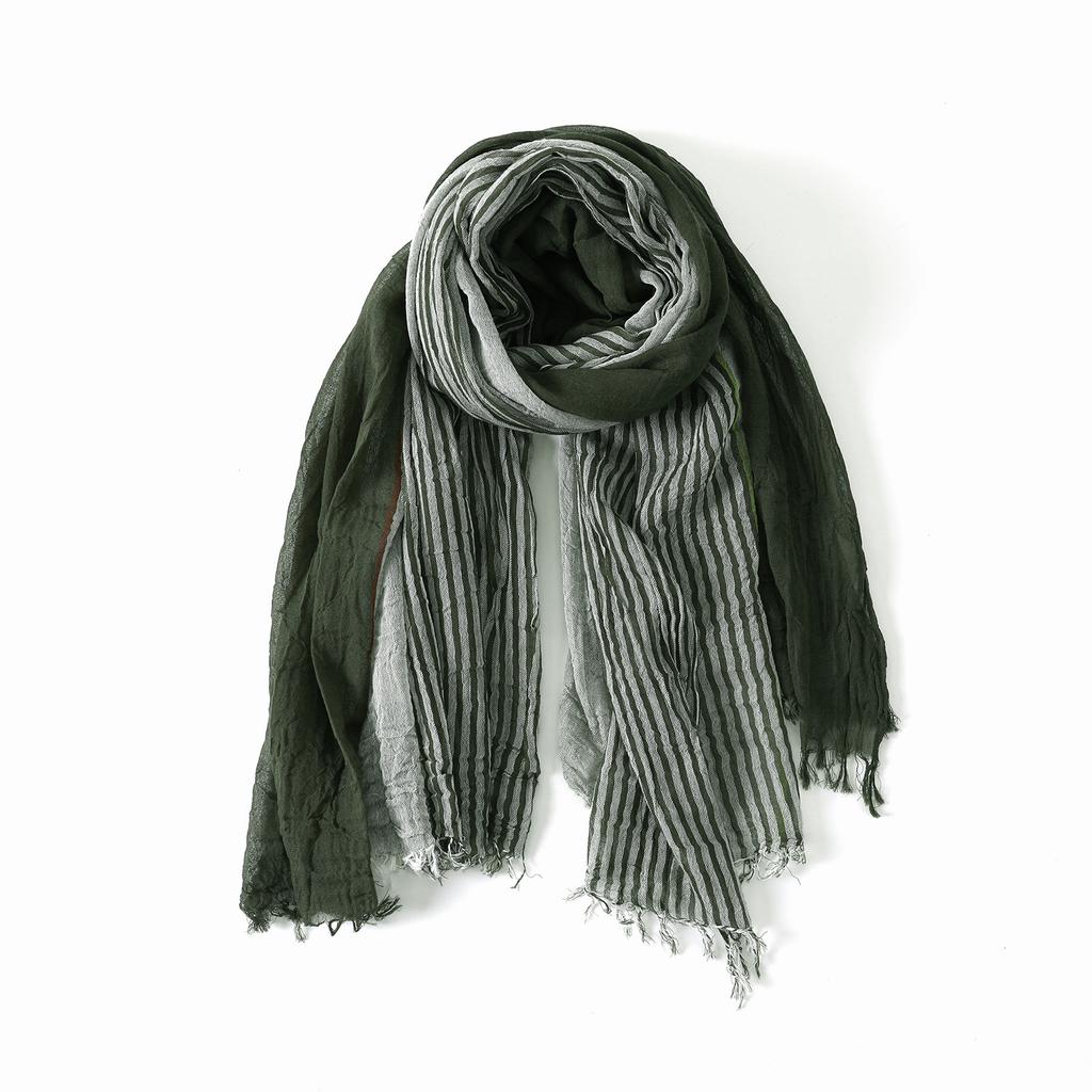 Cotton Linen Men Scarf Fashion Men'S Striped Scarves Autumn Winter Warm Neckerchief Casual Male Accessories Pashmina Shawl
