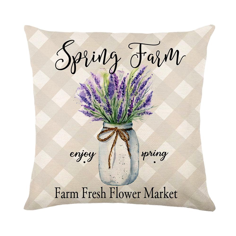 Pillow Spring Lavender Pillow Case Outdoor Decorative Pillow Sofa Pillow Case