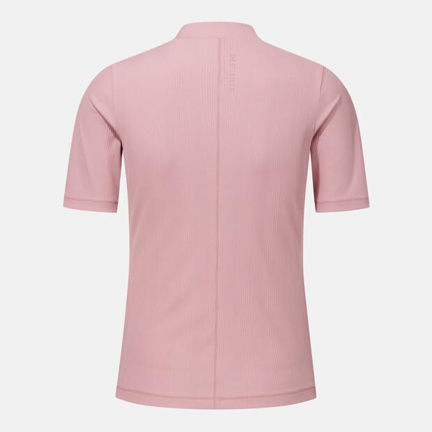 DESCENTE Women'S Ribbed Mock Neck Sleeve T-Shirt Deep Pink Sr122Pts11