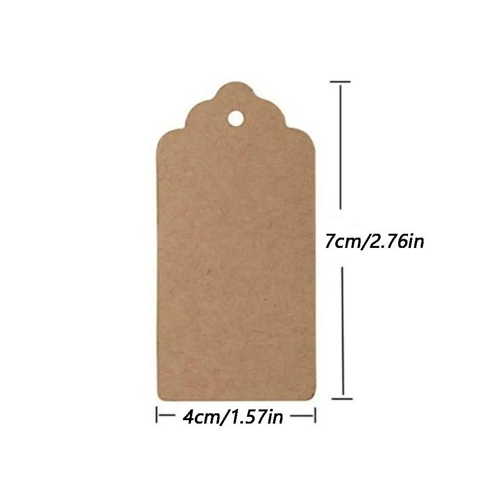 100Pcs Multi-purpose with Strings Kraft Paper Hanging Tags Blank DIY Packaging Label Cardboard Garment Labels Wedding