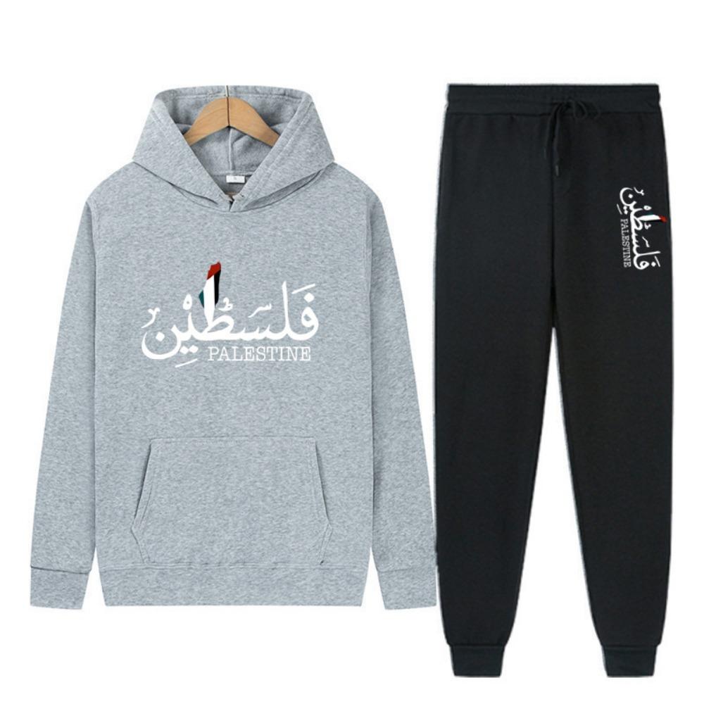 Bedrucktes Hoodie-Top-Hosen-Set für Herren, Hoodie und Hose, Jogging-Sport-Set, Laufen im Herbst und Winter