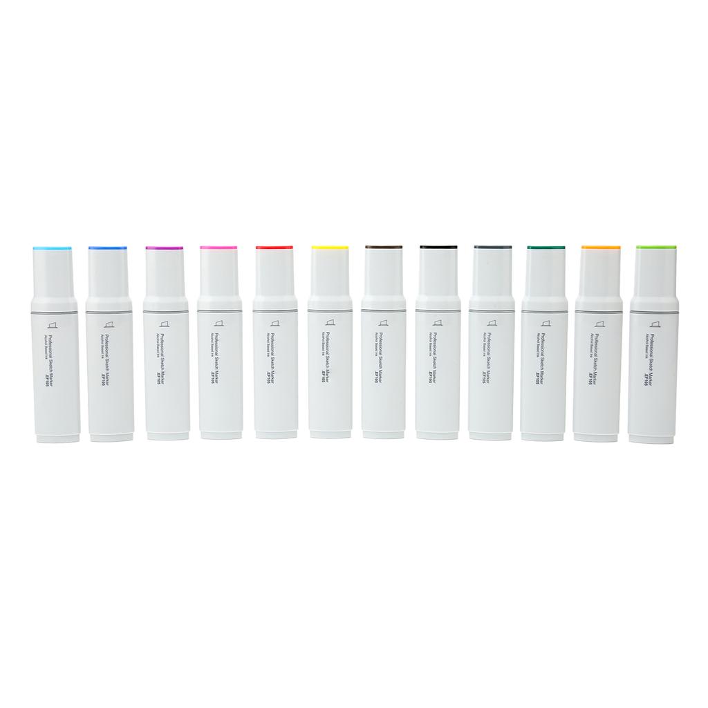 Wide Tip Markers Refillable Ink Even Inking Alcoholic Paint Marker for Paper Plastic Wood Glass 12pcs
