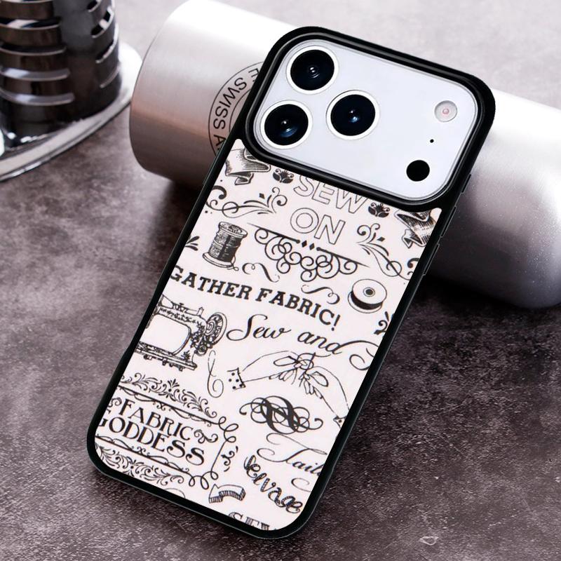 Sewing Machine Pattern print Phone Case For iPhone 17,16e,15,14,13,12,11,Mini,Pro,MAX soft Silicone Cover
