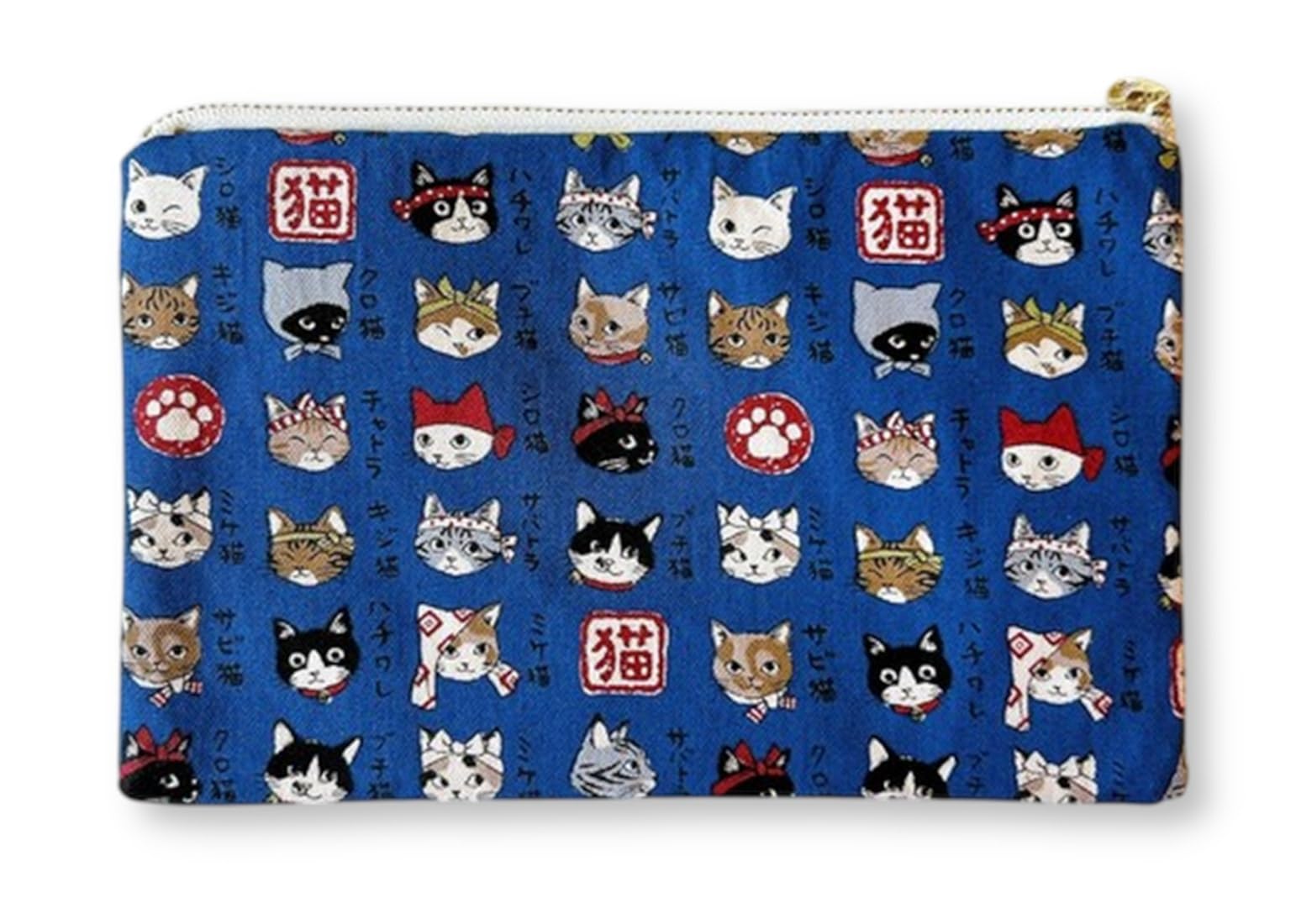 Плоская косметичка Shikisaido, Серия с иллюстрациями, Мульти-косметичка, Дорожная косметичка, Косметичка, Чехол для мелочей, Японские товары (Иллюстрированный узор с кошками
