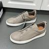 Spring Autumn Vintage High Quality Genuine Leather Lace-Up Shoes Man's Solid Color Round Toe Low-cut Flat Bottom Shoes
