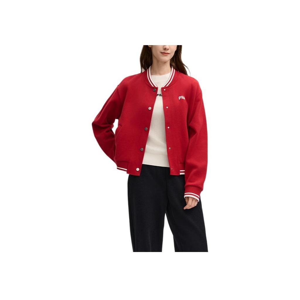 New FILA HERITAGE Baseball Jacket Women's Rhythmic Red F11W518508F-PK