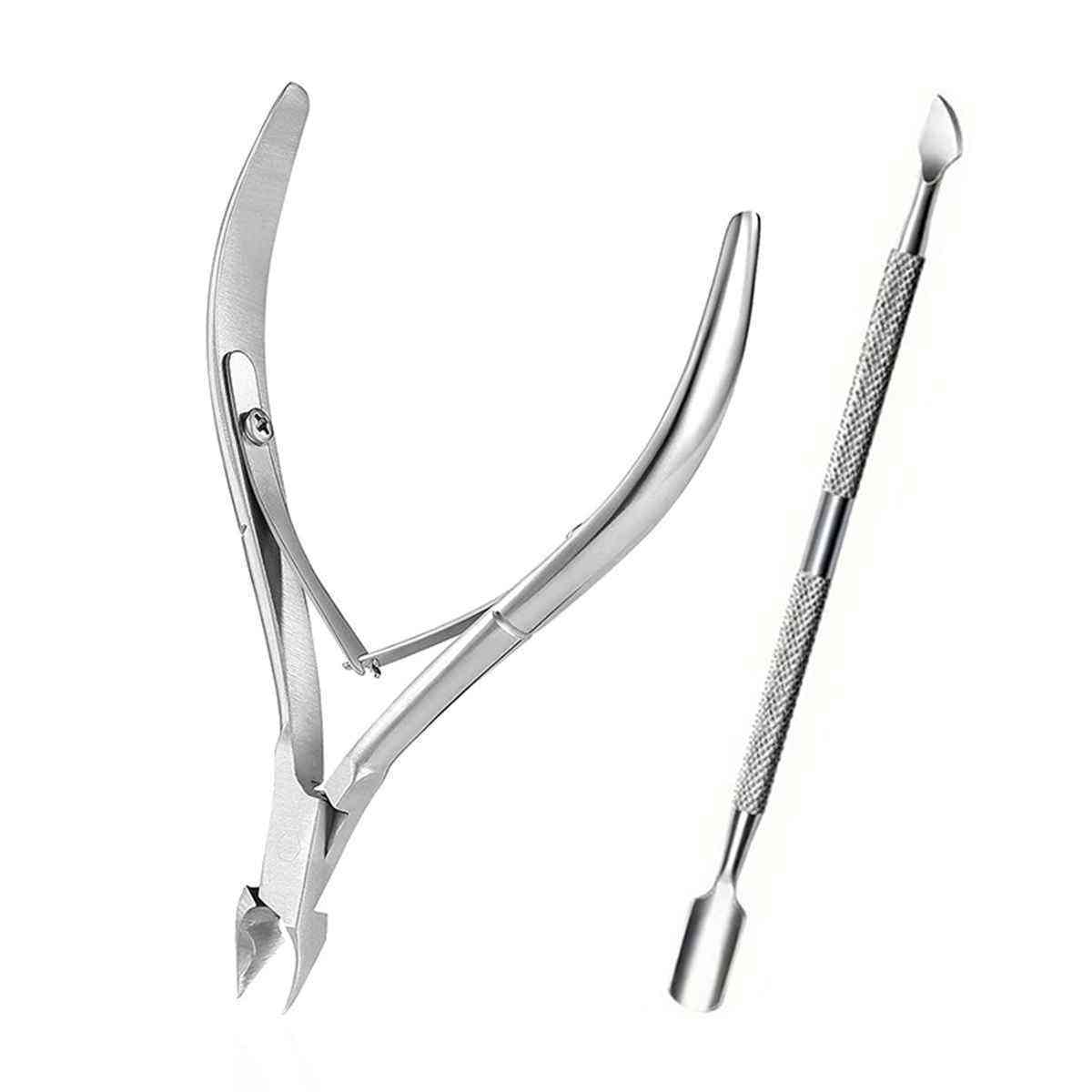 

Nail Professional Stainless Steel Nail Cutter Scissor Nippers Muti Function Cuticle Pusher Remover Nail Care Manicure Tools Kits
