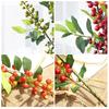 Multicolor Christmas Berry Branches 70cm Simulation Red Berries  For Christmas