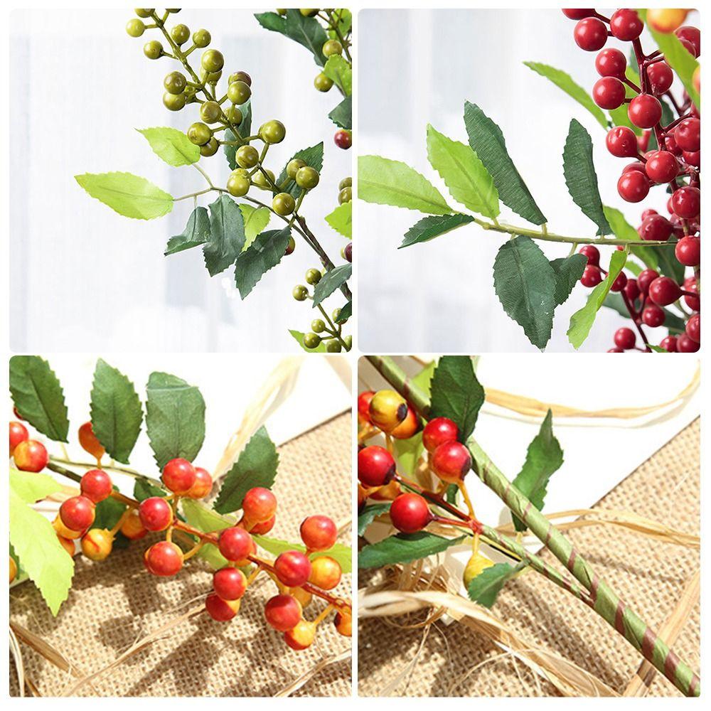 Multicolor Christmas Berry Branches 70cm Simulation Red Berries  For Christmas
