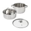 Mainstays Edelstahl 4-Quart Dampfgarer mit Glasdeckel, Induktionsgeeignet, Spülmaschinenfest, Gemüse, Fisch
