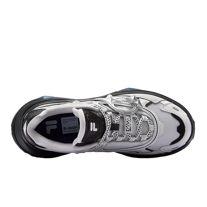 Fila Fusion Bianco III Hard Candy 3 Fabric Synthetic Leather Comfortable Height Increasing Low Top Dad Shoes Women Sneakers Gray Black T12W511007F-VA