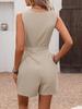 2026 Spring/Summer Women's V-Neck Solid Sleeveless Jumpsuit for Daily Commute