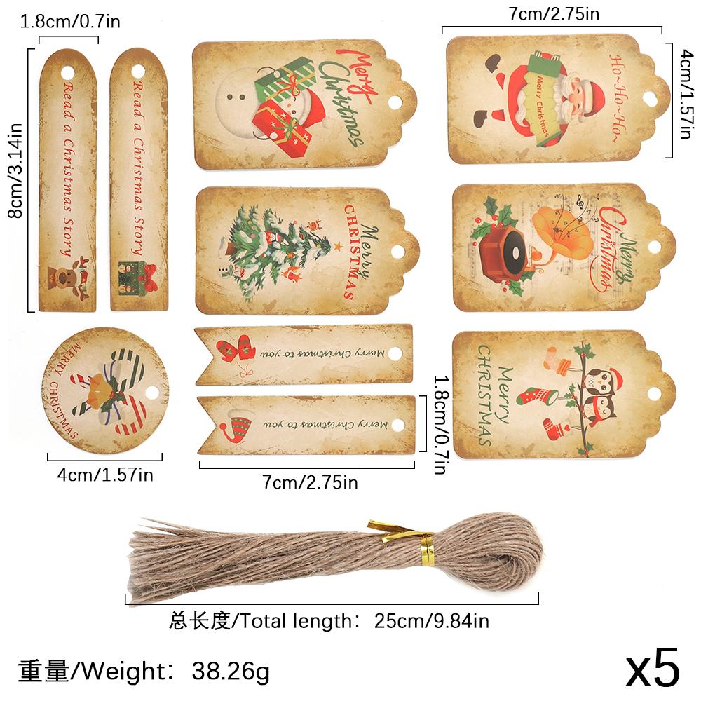 

50 шт. Бумажная карточка Рождественское украшение Подвеска на рождественскую елку Украшение Санта Клаус Рождество для домашнего декора DIY Праздничные принадлежности