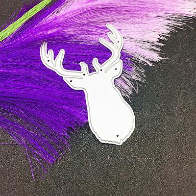 Deer Head and Antler Art Background Scrapbooking Metal Cutting Dies Stencils for DIY Album Paper Card Decor