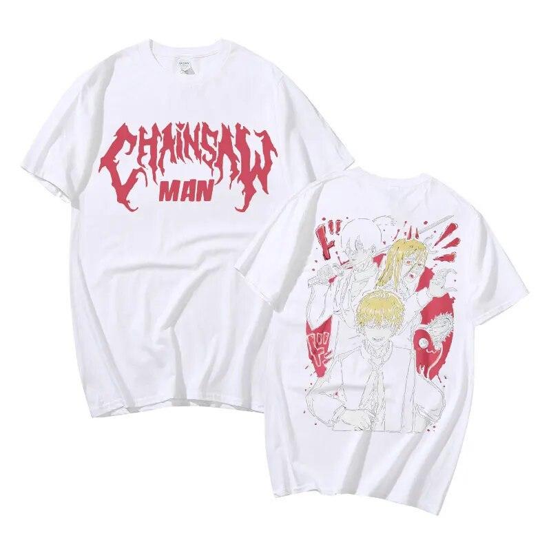 Anime motosserra unissex denji impressão t camisa unissexga streetwear aki hayakawa kon t unissex feminino puro algodão camisetas poder gráfico tshirt