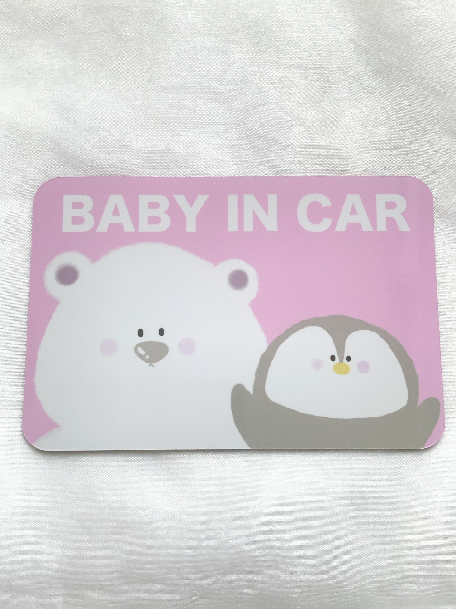 

[ВАКУВАКУ ~саньё] МАЛЫШ В МАШИНЕ Магнитная наклейка на автомобиль Широ и Пен-чан Лицом вверх Лицом 10cm××15cm розовый