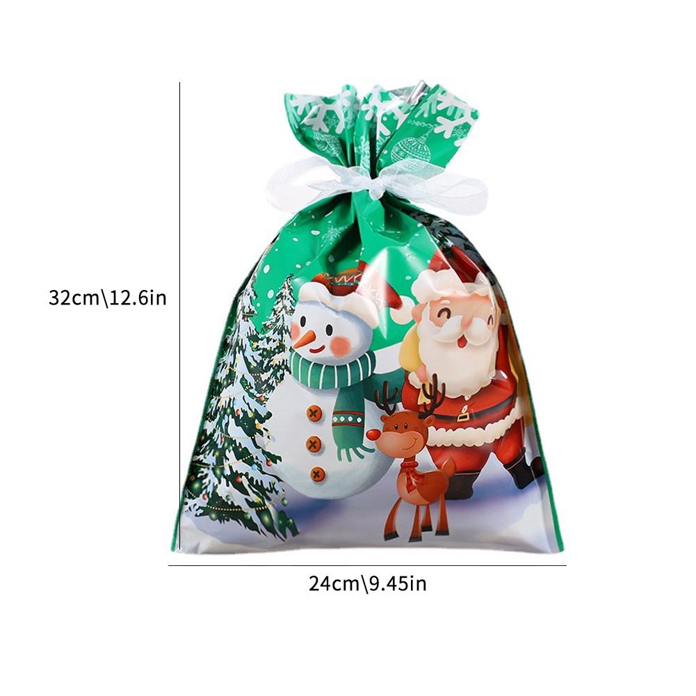 30 Stück Weihnachten Kordelzug Geschenktüte Neujahr Große Süßigkeiten Keks Verpackungsbeutel Navidad Weihnachten Heimparty Dekoration