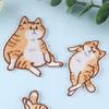 6 Pcs Cartoon Cats Embroidered Patches Iron on Patches Animal Repair Patches Kitten Sewing on Patches for Clothes Bag