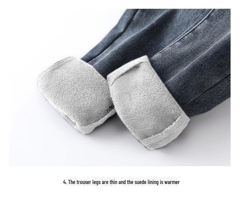 Women's High Waist Velvet-Lined Skinny Jeans - Warm, Slim, Elastic Fit for Autumn and Winter