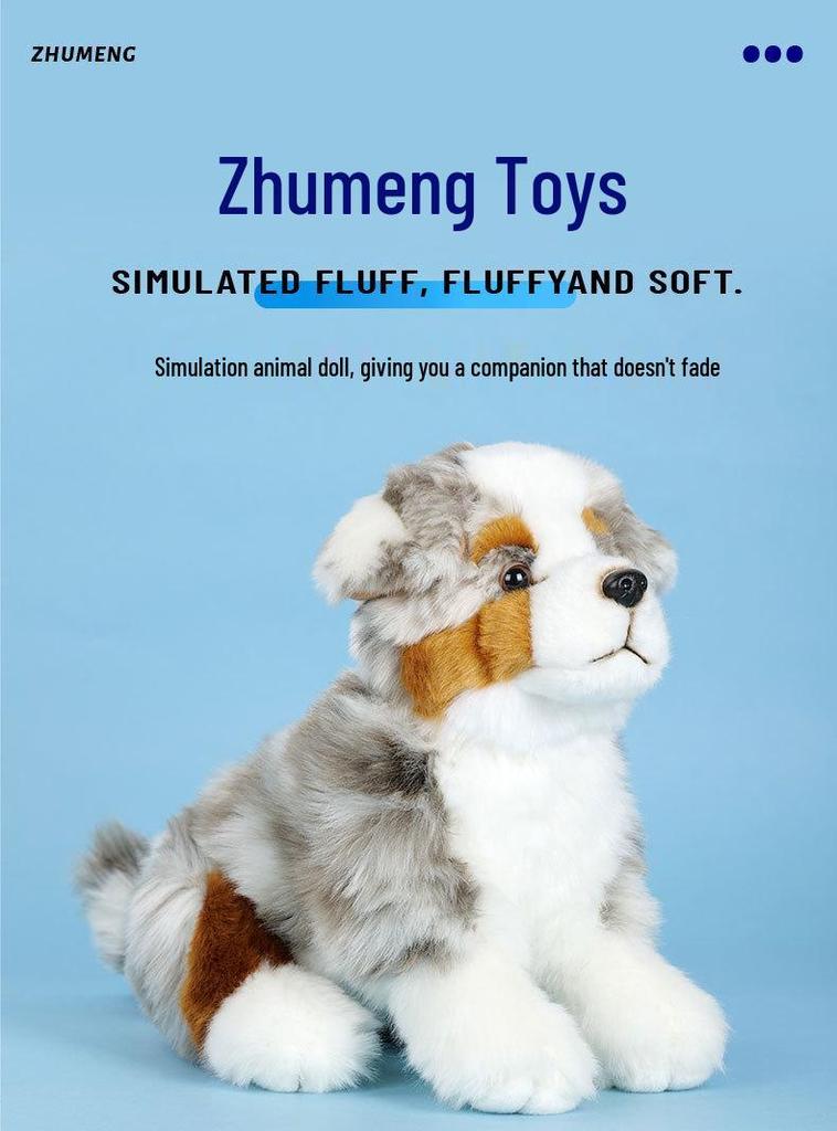 Australian Shepherd Plush Toy - Soft Pet Puppy Comfort Doll