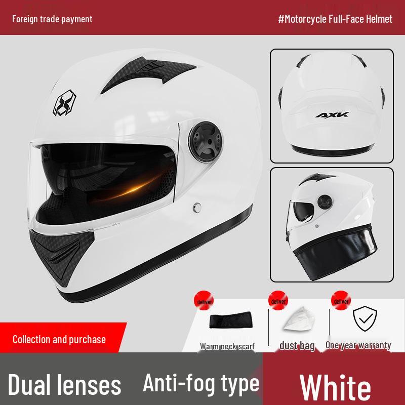 Men’s Anti-Fog Winter Motorcycle Helmet - Full Coverage, Warm, Electric Car Compatible