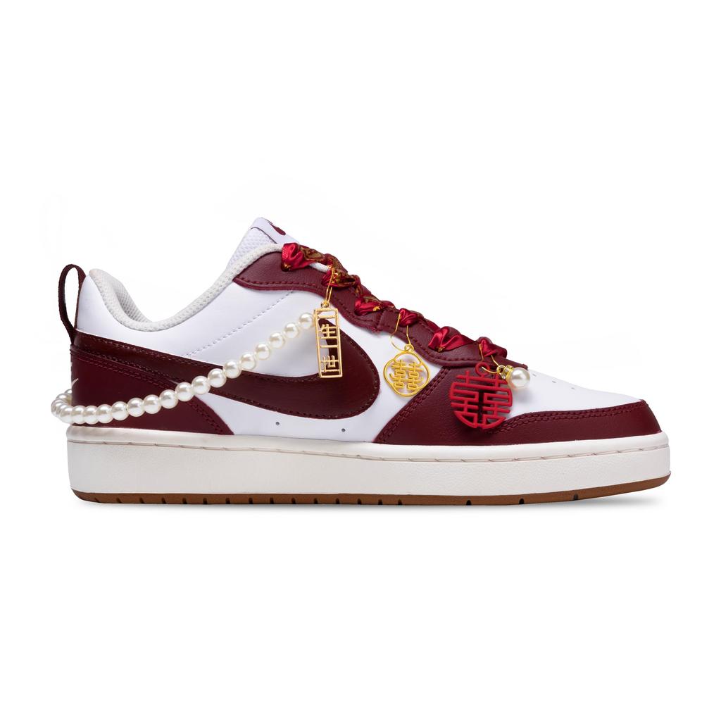 Nike Court Borough 2 Wear Resistant And Lightweight Low Top Skateboard Shoes Women's Red IB4706-121(Team329-)